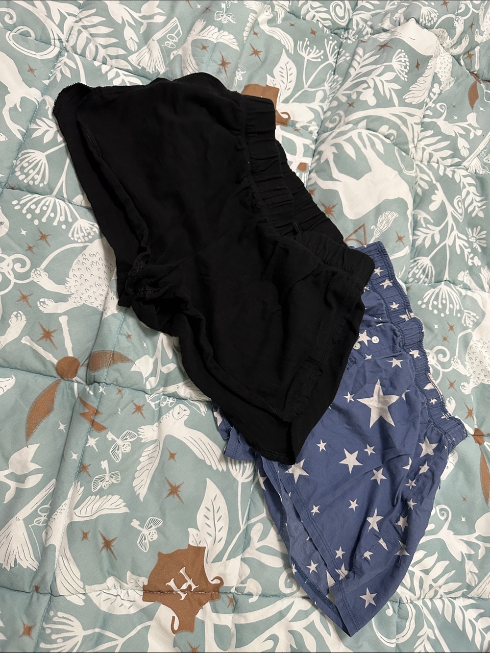 PINK Victoria's Secret Black & Blue Star Pajama Shorts Duo